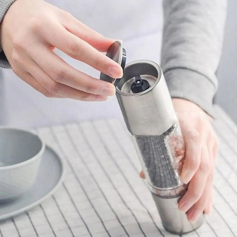 Salt Pepper Grinder, Stainless Steel, Adjustable Ceramic