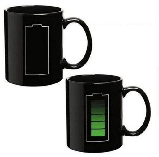 Coffee mug, Battery display temperature