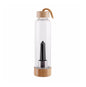 Water Bottle, Glass & Bamboo, Crystal Infused Elixir