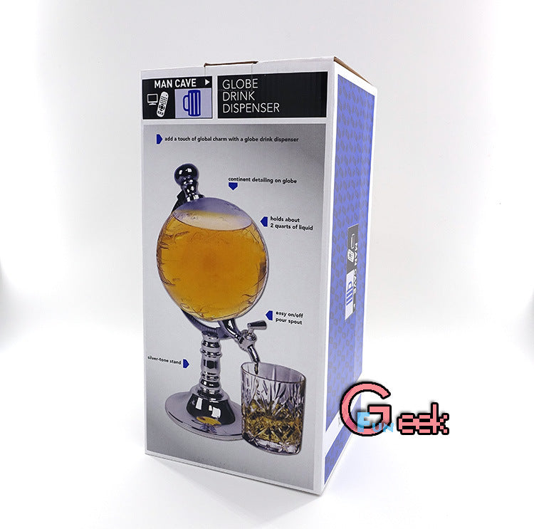 Drink Dispenser, Beer Liquor Dispenser, 1.5L, Novelty Globe