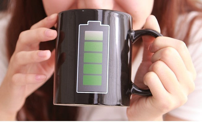 Coffee mug, Battery display temperature