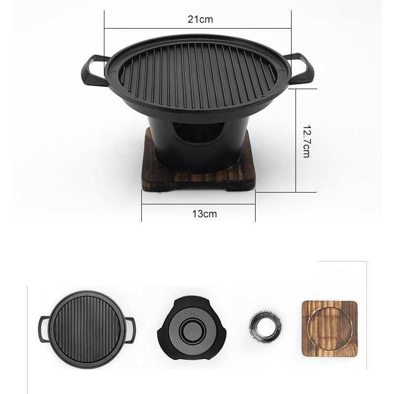 Mini BBQ Grill, Alcohol Stove, Smokeless, Barbecue, Roasting Meat Tools