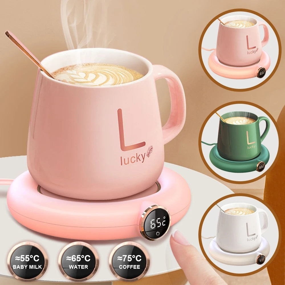 Cup Warmer, Adjustable Heat Plate, LED Display, USB