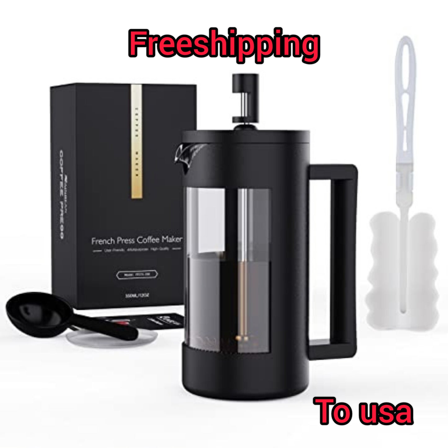 French Press, Coffee Maker, Plastic Glass, Tea And Frothed Milk Press