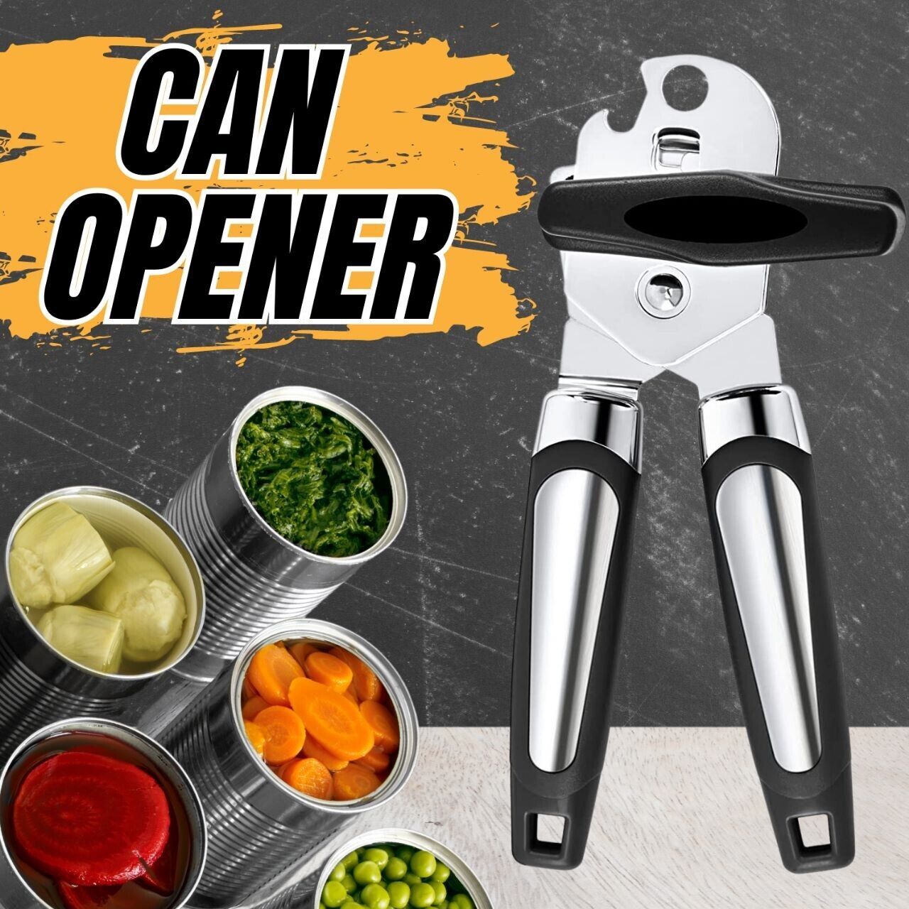 Can Opener, Stainless Steel, Manual, Heavy Duty