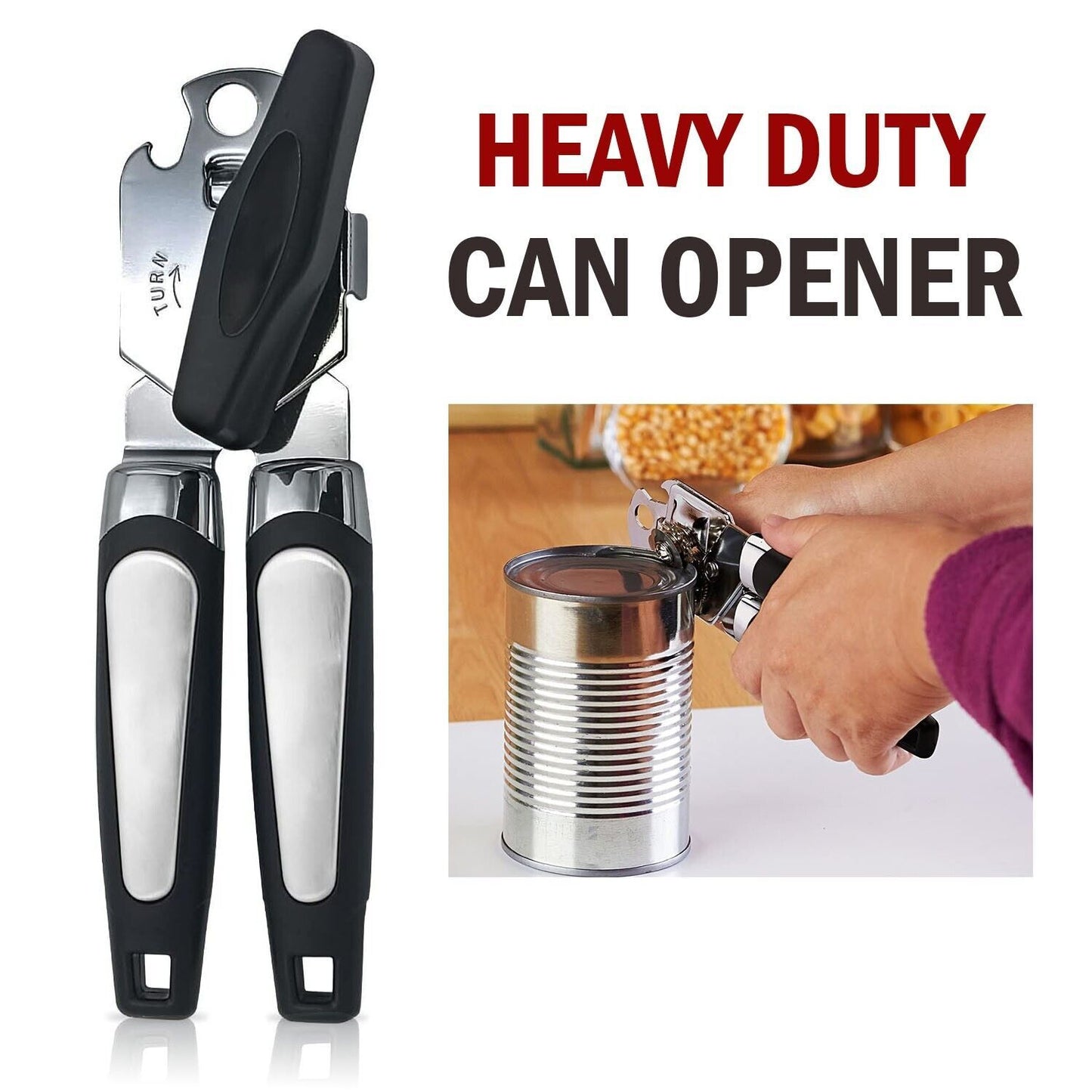 Can Opener, Stainless Steel, Manual, Heavy Duty