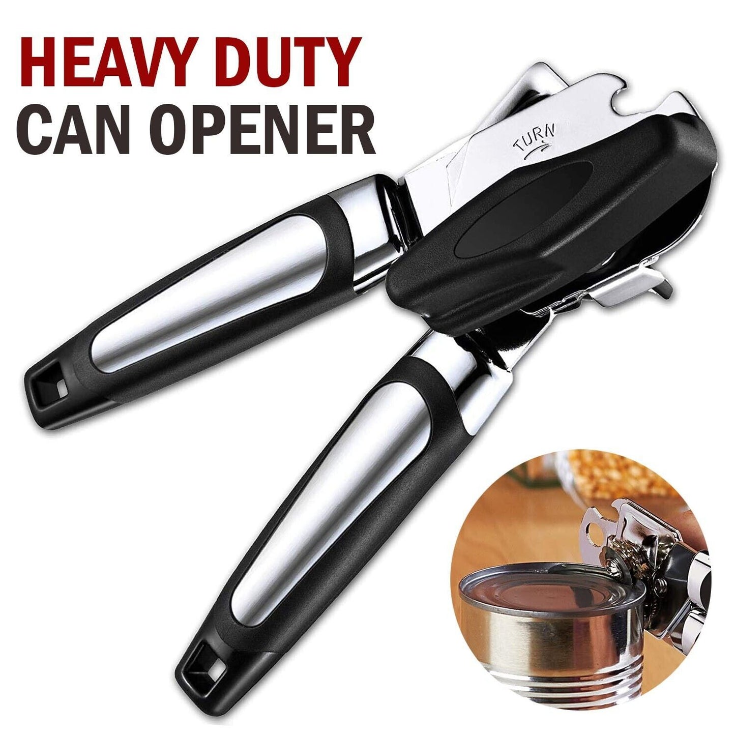 Can Opener, Stainless Steel, Manual, Heavy Duty